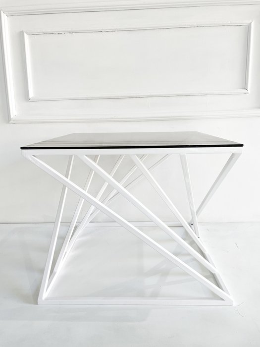 Журнальный столик "Adele" белый с бронзовым стеклом (450х450х450) - купить Журнальные столики по цене 15300.0
