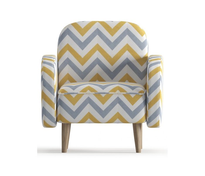 Кресло из рогожки Бризби серо-желтого цвета - купить Интерьерные кресла по цене 15490.0