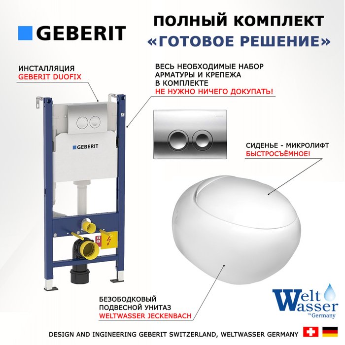 Комплект 3 в 1 инсталляция Duofix