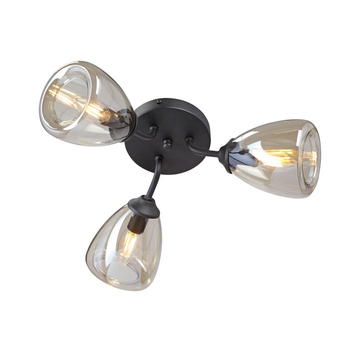 Потолочный светильник V3773-1/3PL (стекло, цвет коричневый) - купить Потолочные люстры по цене 3214.0
