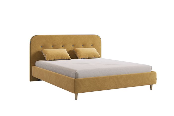 Кровать Лео 160х200 желтого цвета без подъемного механизма