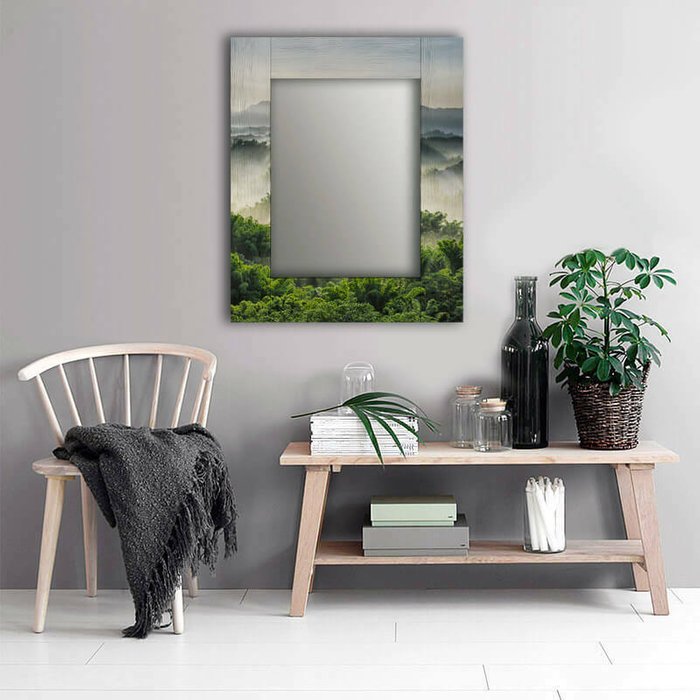 Настенное зеркало Зеленая долина 50х65 зеленого цвета - лучшие Настенные зеркала в INMYROOM