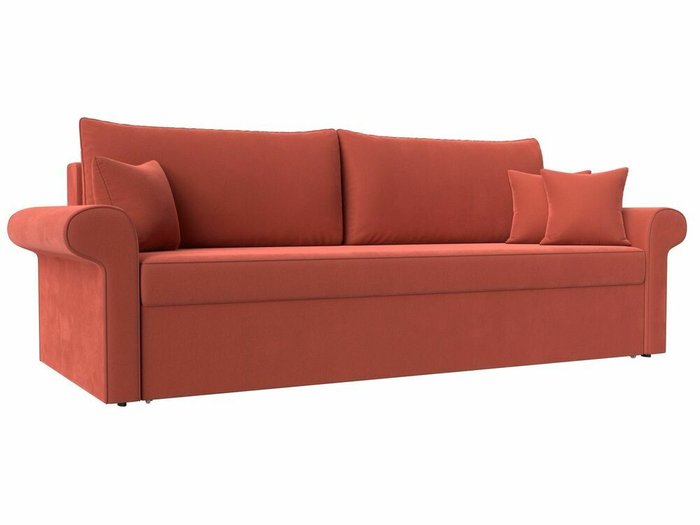 Прямой диван-кровать Милфорд кораллового цвета