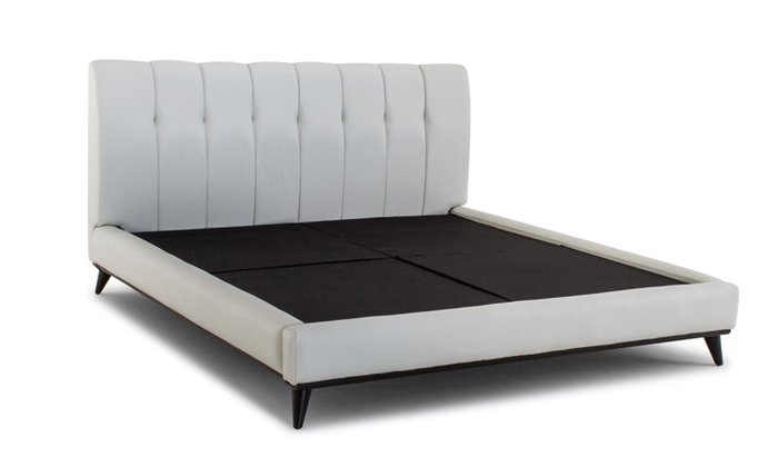 Кровать 160х200 светло-серого цвета - купить Кровати для спальни по цене 41000.0