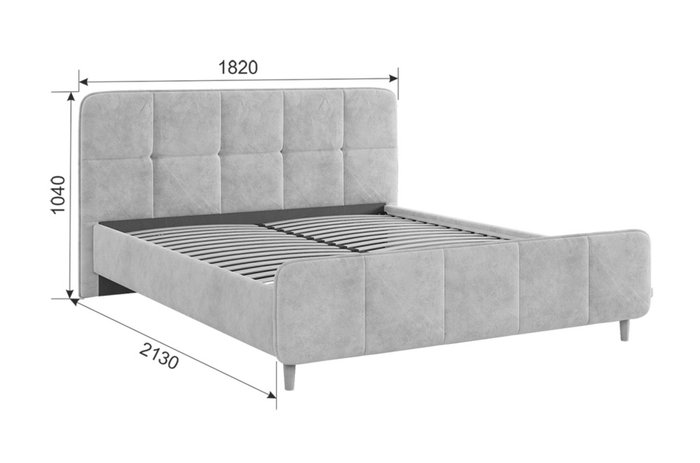 Кровать Грета 160х200 темно-серого цвета без подъемного механизма - лучшие Кровати для спальни в INMYROOM