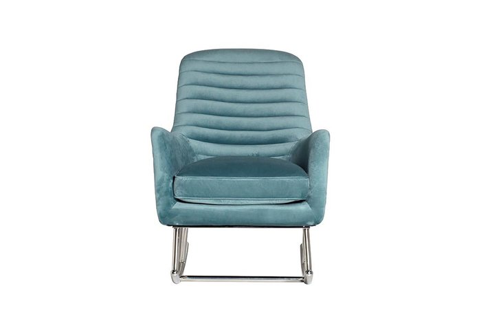 Кресло-качалка в обивке из велюра бирюзового цвета  - купить Интерьерные кресла по цене 77200.0