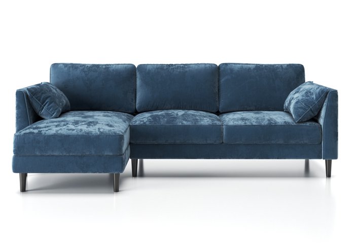 Угловой диван-кровать Грейс с оттоманкой синего цвета - купить Угловые диваны по цене 156220.0