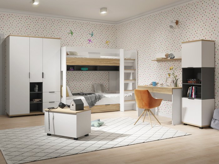 Комплект мебели для детской Скайлайт белого цвета