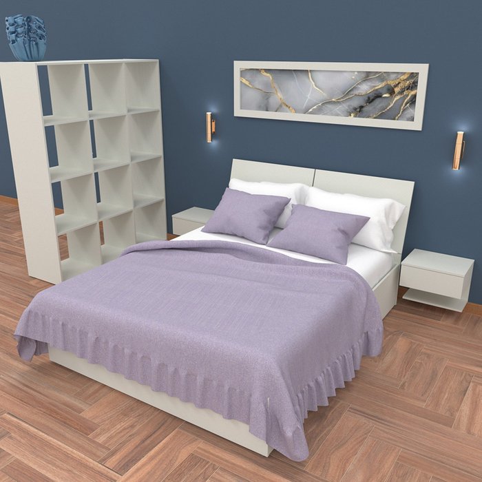 Кровать Рассвет 160х200 светло-серого цвета без подъемного механизма - лучшие Кровати для спальни в INMYROOM Кровать Рассвет 160х200 светло-серого цвета без подъемного механизма - лучшие Кровати для спальни в INMYROOM