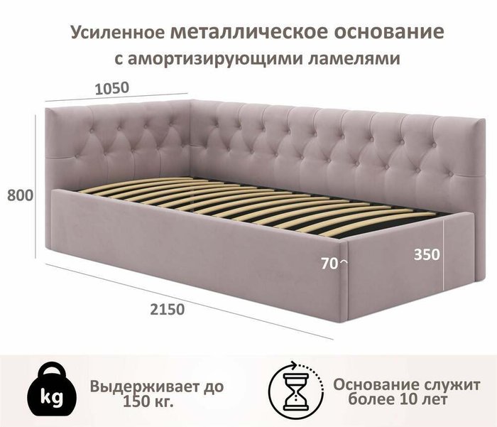 Кровать Afelia 90х200 лилового цвета с двумя ящиками и бортиком - лучшие Кровати для спальни в INMYROOM
