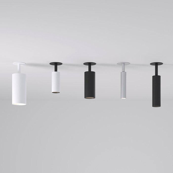 Встраиваемый светодиодный светильник Diffe 4 бело-черного цвета - лучшие Встраиваемые споты в INMYROOM