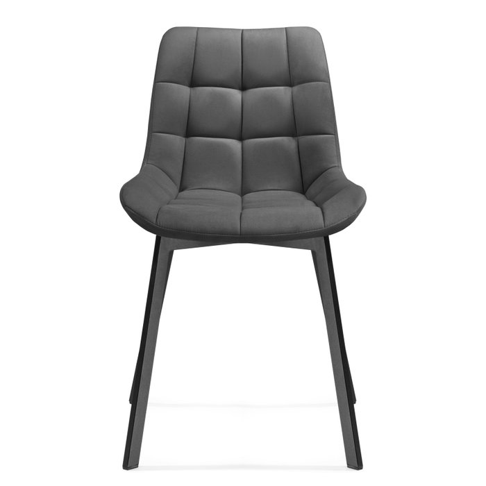 Стул Челси темно-серого цвета на черных ножках - купить Обеденные стулья по цене 4990.0