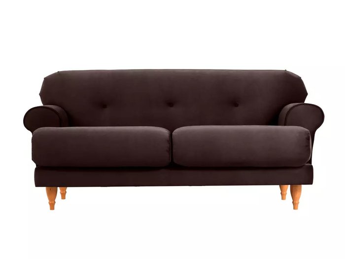 Диван Italia темно-коричневого цвета с бежевыми ножками - купить Прямые диваны по цене 54900.0