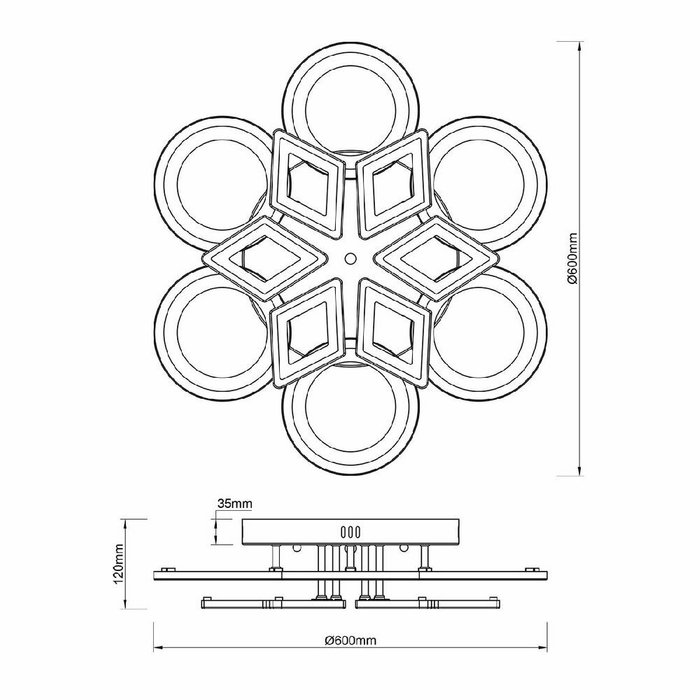 Потолочная люстра Mosaic 10248/12LED (акрил, цвет белый) - купить Потолочные люстры по цене 10830.0 Потолочная люстра Mosaic 10248/12LED (акрил, цвет белый) - купить Потолочные люстры по цене 10830.0