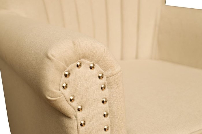 Кресло бежевое мягкое в отделке из ткани - лучшие Интерьерные кресла в INMYROOM