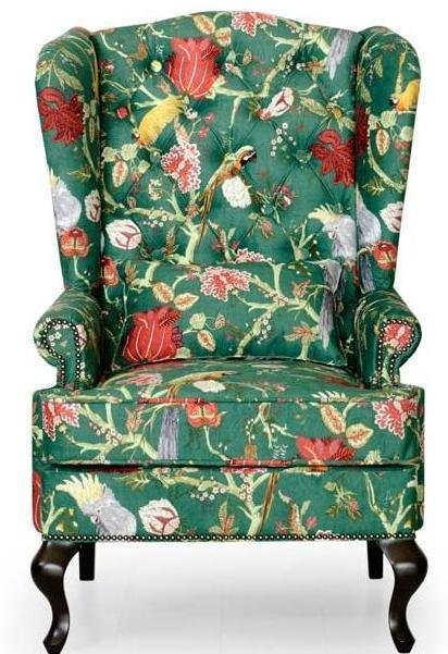 Кресло каминное Largo с ушками дизайн 10 зеленого цвета - купить Интерьерные кресла по цене 30900.0