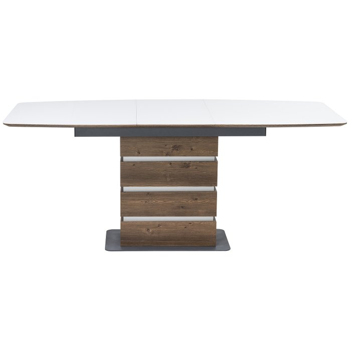 Стол обеденный раскладной Фернан бело-коричневого цвета - лучшие Обеденные столы в INMYROOM