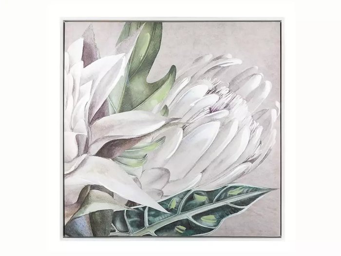 Картина Flowers 63х63 серо-бежевого цвета Картина Flowers 63х63 серо-бежевого цвета