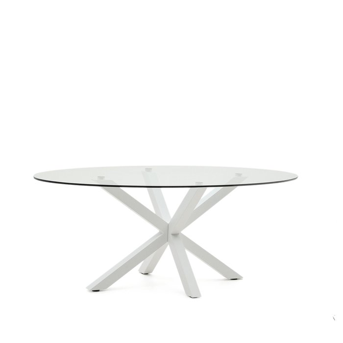Овальный стол Arya Argo со стальными ножками белого цвета - купить Обеденные столы по цене 107990.0