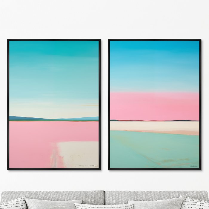 Набор из двух репродукций картин Landscape collection, Lines of Blue, 2024г. - купить Картины по цене 49998.0