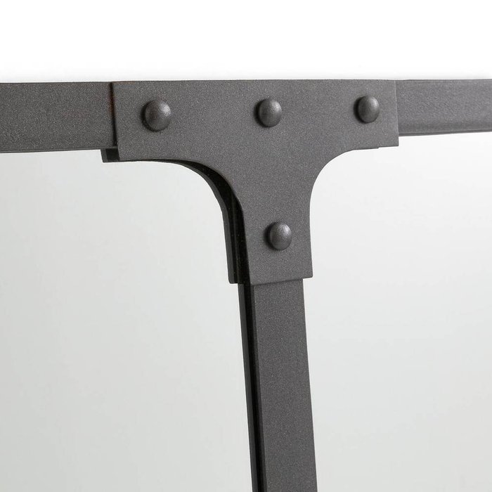 Настенное промышленное металлическое зеркало Lenaig серого цвета - купить Настенные зеркала по цене 23936.0