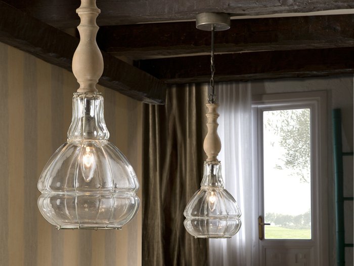 Подвесной светильник Factory Schuller из выдувного прозрачного стекла - лучшие Подвесные светильники в INMYROOM