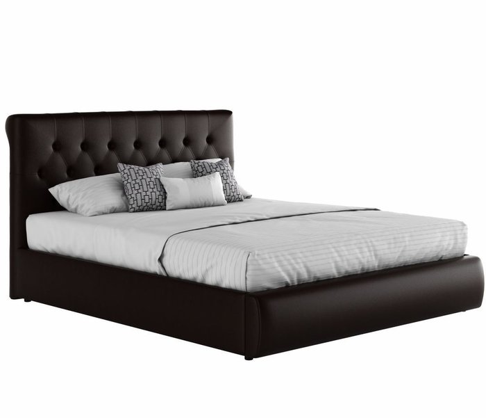 Кровать Амели 180х200 с подъемным механизмом темно-коричневого цвета