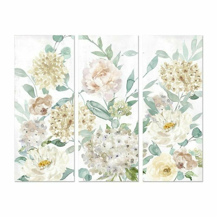 Картина Цветы 55 x 3 x 135 cm Shabby Chic (3 Предметы) - купить Картины по цене 18380.0