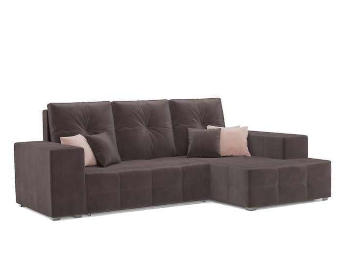 Угловой диван-кровать Монреаль коричневого цвета правый угол