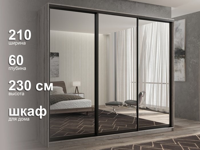 Шкаф-купе Кааппи-1 210 цвета Эвок окаменелый  - лучшие Шкафы-купе в INMYROOM