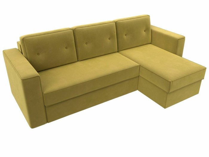 Угловой диван-кровать Принстон желтого цвета правый угол  - лучшие Угловые диваны в INMYROOM