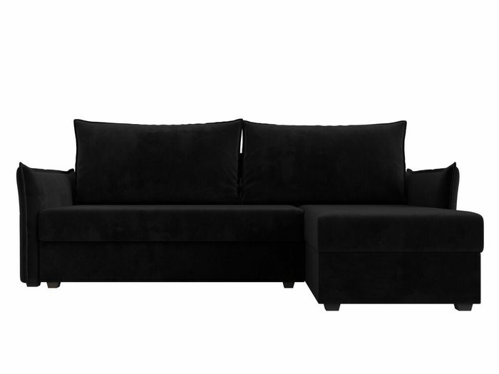 Угловой диван-кровать Лига 004 черного цвета угол правый  - купить Угловые диваны по цене 36999.0