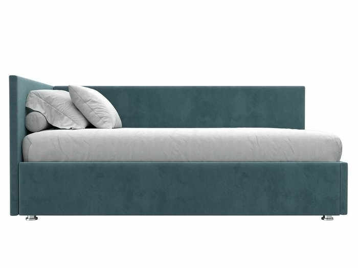 Кровать Лига 039 бирюзового цвета с подъемным механизмом левая - купить Кровати для спальни по цене 44999.0