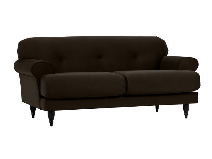 Двухместный диван Italia темно-коричневого цвета - купить Прямые диваны по цене 35690.0