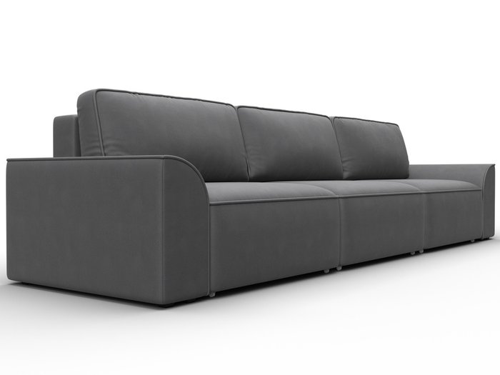 Диван-кровать Лига-048 Лонг серого цвета (замша) - лучшие Прямые диваны в INMYROOM