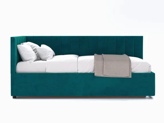 Кровать Negga Mellisa 90х200 сине-зеленого цвета с подъемным механизмом левая - купить Кровати для спальни по цене 49200.0