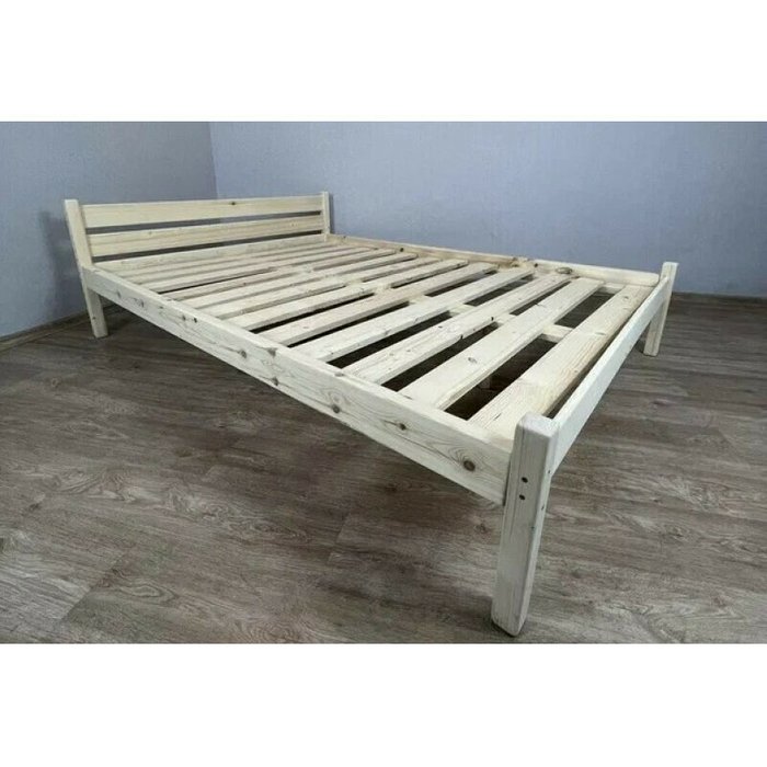 Кровать Классика сосновая 120х190 бежевого цвета - лучшие Кровати для спальни в INMYROOM