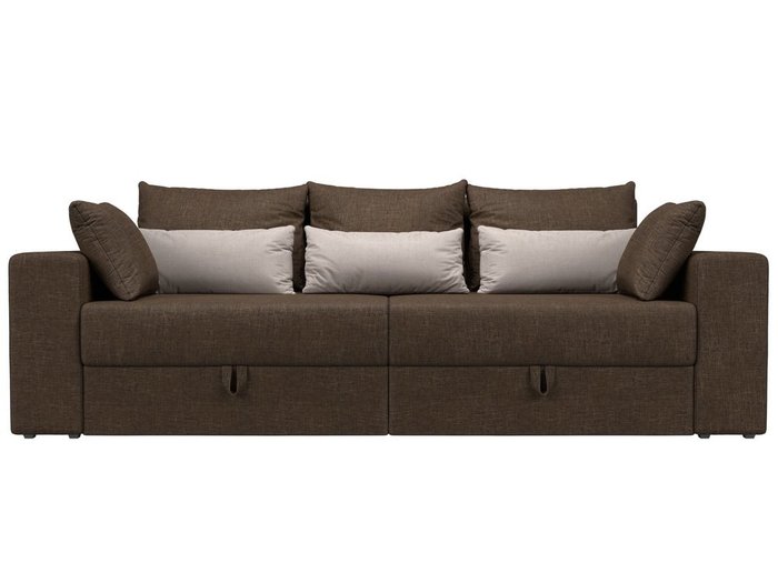 Прямой диван-кровать Мэдисон  коричнево-бежевого цвета - купить Прямые диваны по цене 37990.0