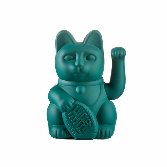 Декоративная фигурка-статуэтка Lucky Cat M зеленого цвета