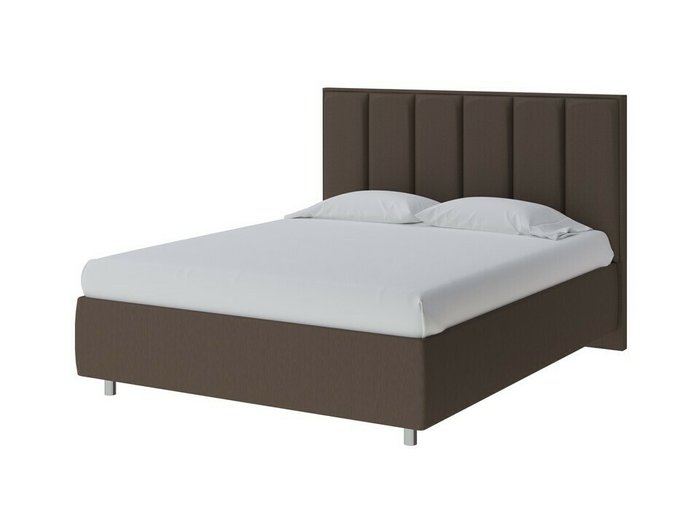 Кровать без основания Routa 160х190 темно-коричневого цвета (рогожка)