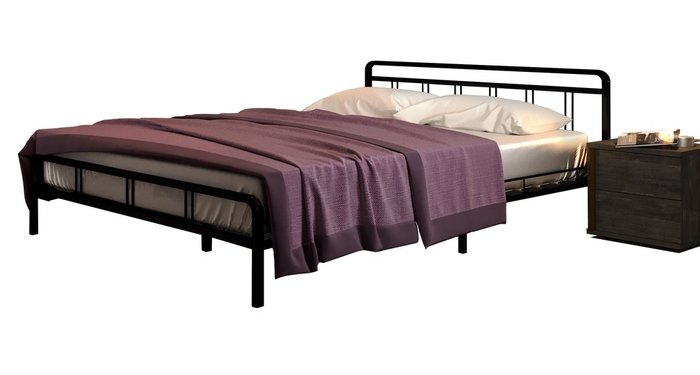 Кровать Леон 140х200 черного цвета