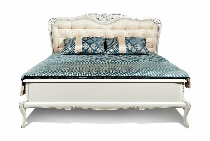 Кровать Fleuron 200x200 молочного цвета - купить Кровати для спальни по цене 153560.0