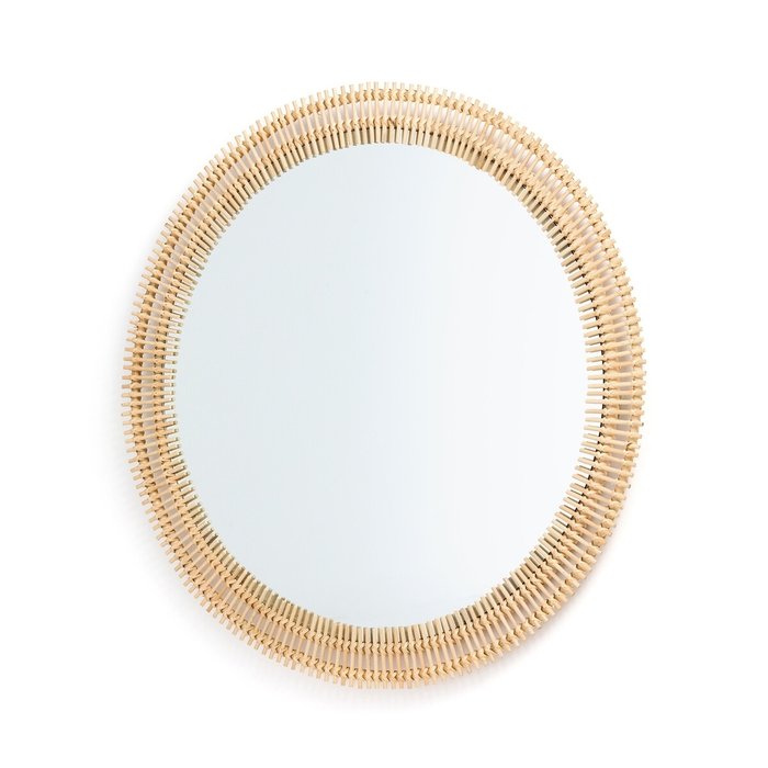 Настенное зеркало Nogu D120 бежевого цвета - купить Настенные зеркала по цене 32779.0