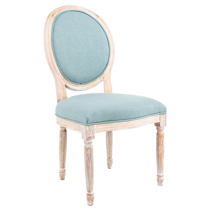 Стул Луи с обивкой пудрового голубого цвета  - купить Обеденные стулья по цене 32000.0