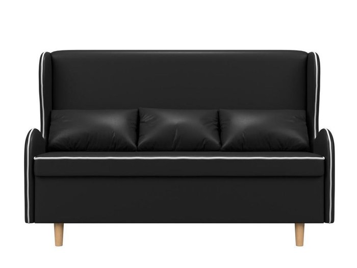 Диван Сэймон черного цвета (экокожа) - купить Прямые диваны по цене 32990.0