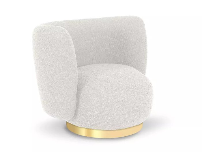 Кресло Lucca белого цвета с золотым основанием