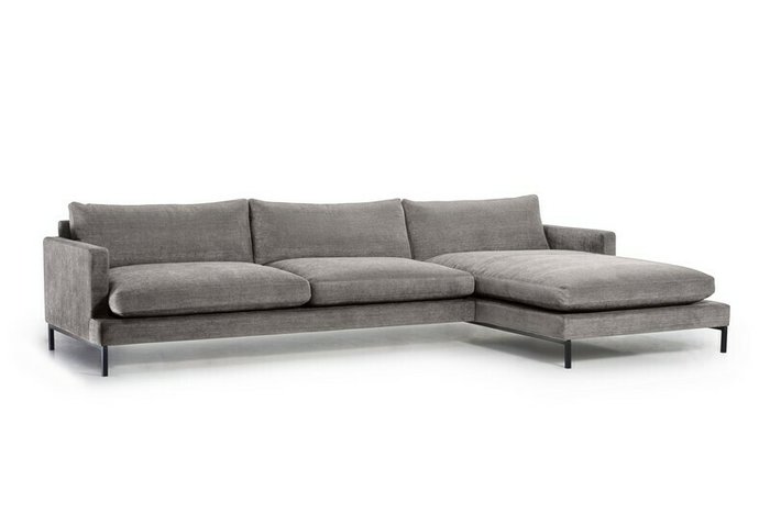 Угловой диван Лекен серого цвета - купить Угловые диваны по цене 145200.0