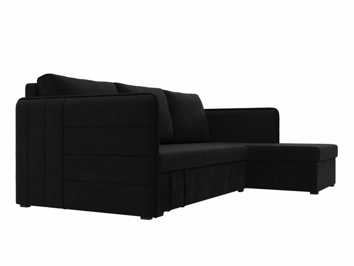 Угловой диван-кровать Слим черного цвета правый угол - лучшие Угловые диваны в INMYROOM
