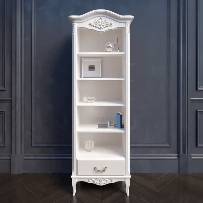Книжный шкаф Akrata белого цвета с эффектом старения - купить Книжные шкафы по цене 74002.0