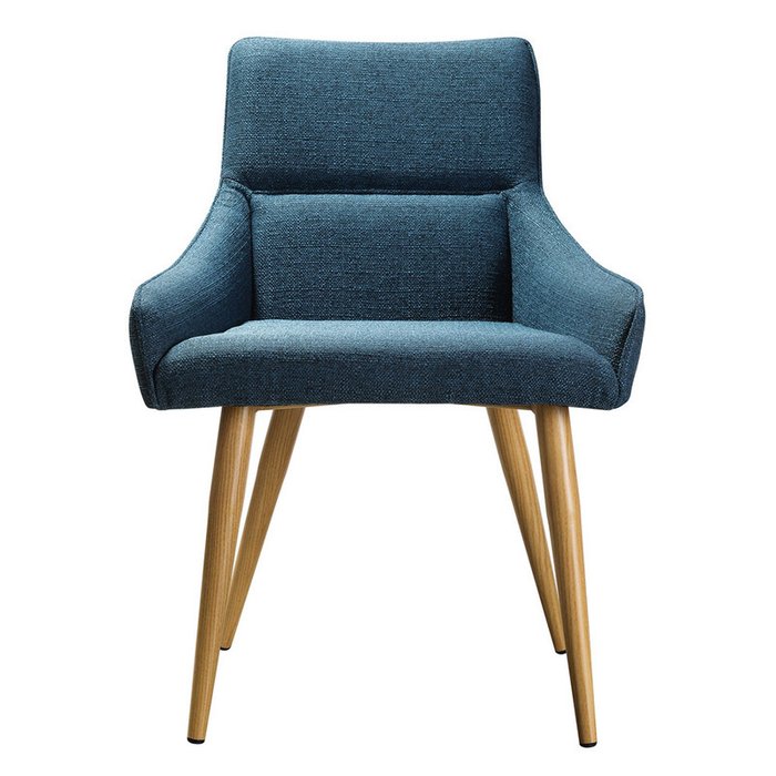 Кресло Jean Блю Арт Натур с обивкой из синей рогожки - купить Обеденные стулья по цене 8900.0
